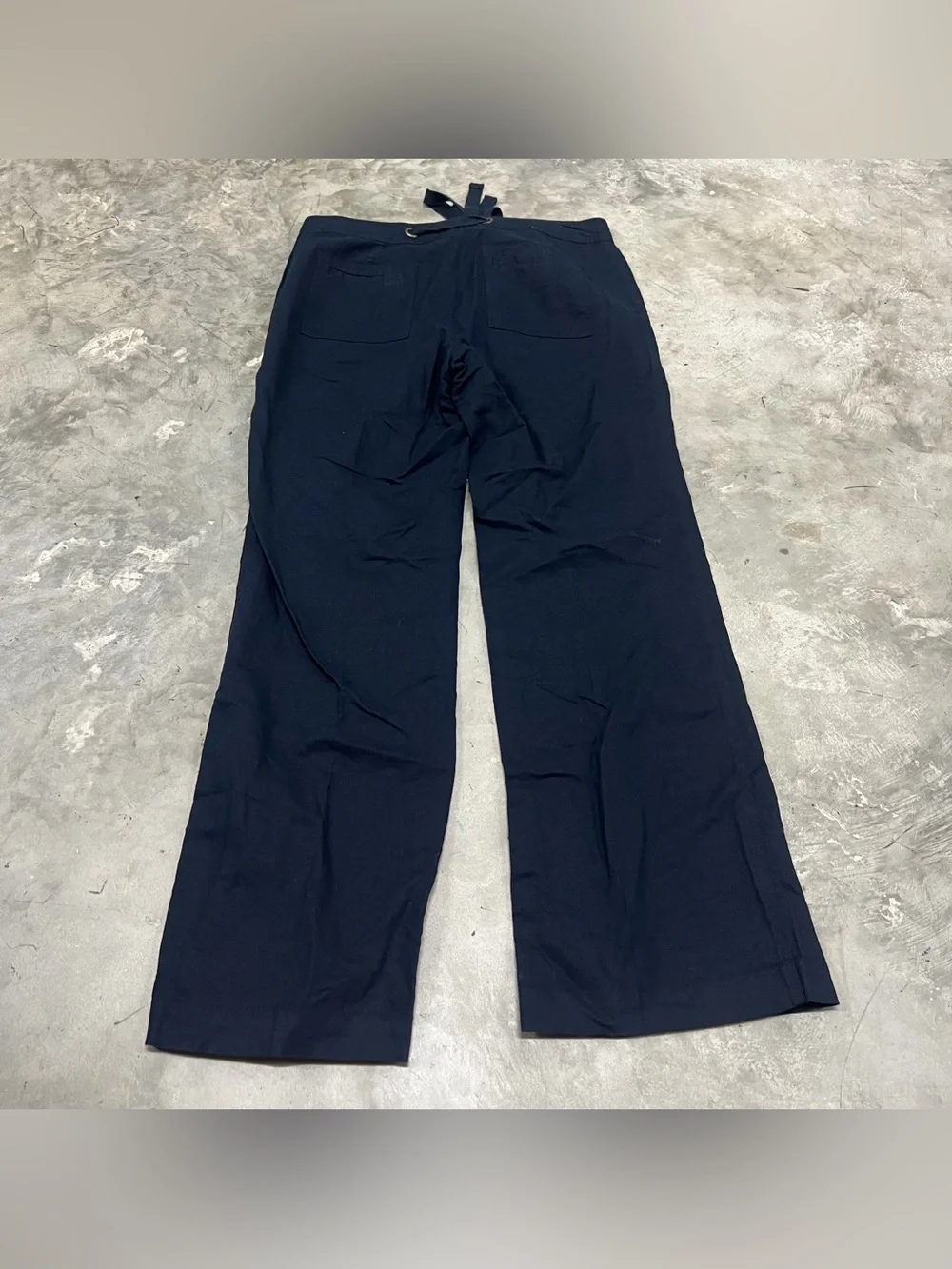 Banana Republic Ryan Fit Linen Cotton Crops Blue Womens 8 flare wide leg